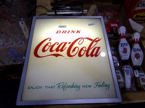 LIGHTED COCA COLA SIGN 17 X 19