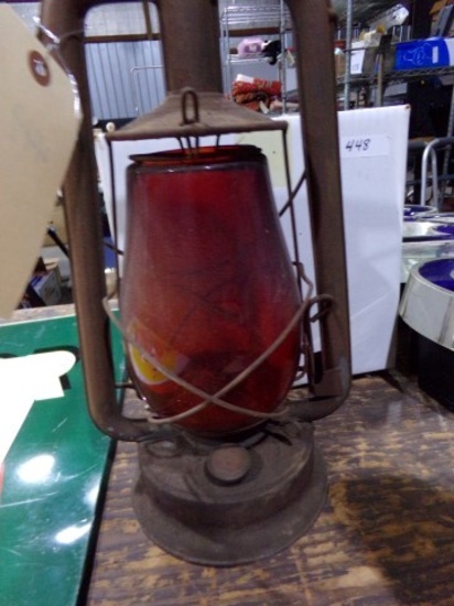 RED GLOBE OIL LAMP