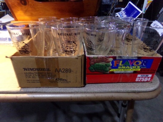 TWO BOXES NATIONAL BEER GLASSES