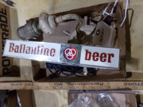 BALLANTINE BEER SIGN AND LIGHT FIXTURE