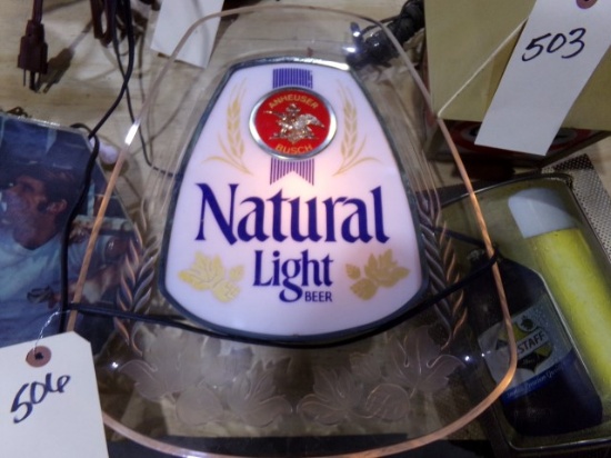 NATURAL LIGHT BEER SIGN LIGHTED