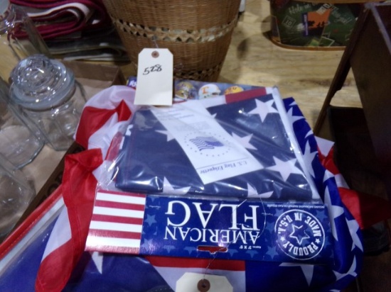 BOX WITH AMERICAN FLAGS AND SPORTS ILLUSTRATED BOOK