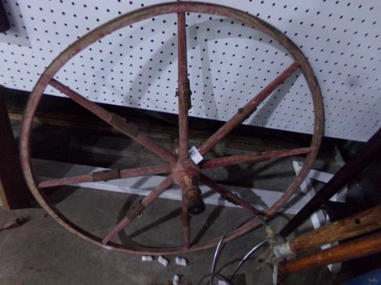 ANTIQUE WOODEN SPOKE WAGON WHEEL