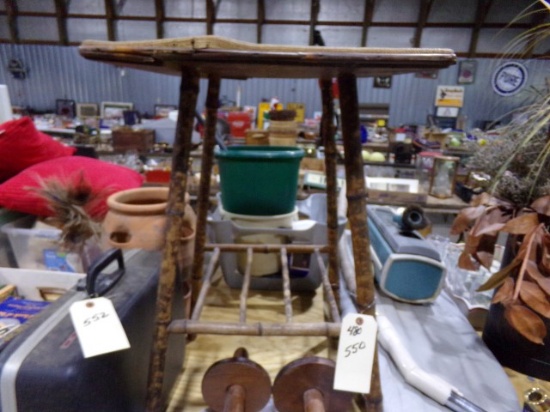 BURNT RATTAN PLANT STAND