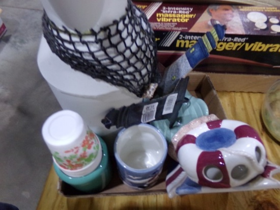 BOX LOT WITH PITCHER SOAD DISHES AND MORE