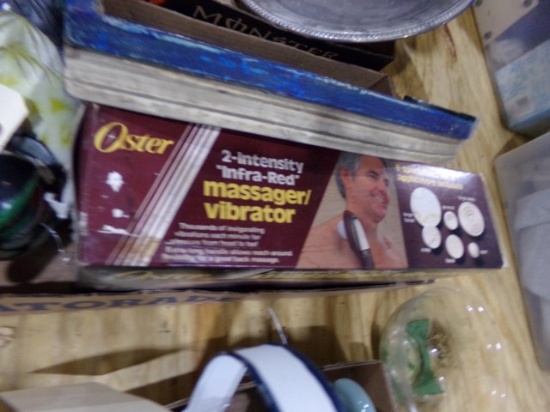 BOX LOT MASSAGE VIBRATOR BOAT CLOCK AND DECOY