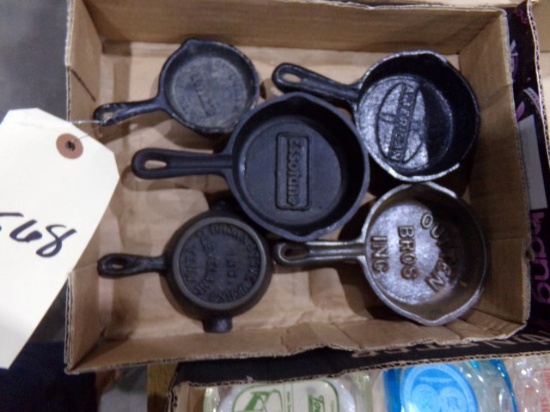 BOX OF COLLECTIBLE MINIATURE FRYING PANS