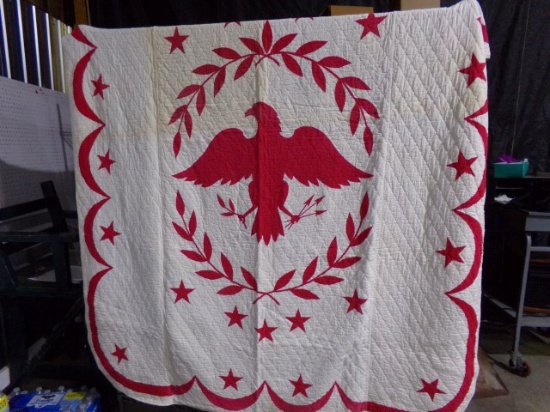 PATCHWORK QUILT WITH EAGLE DESIGN