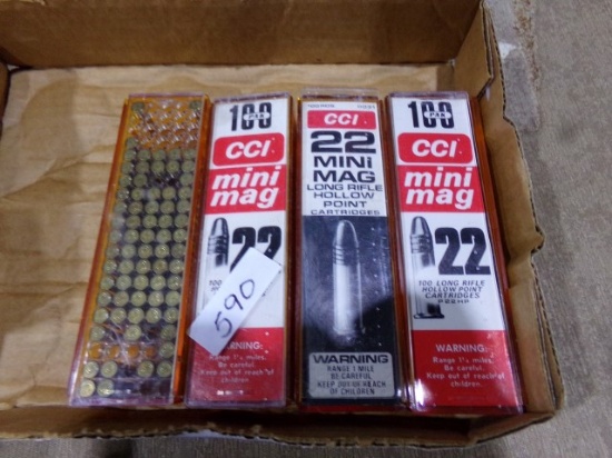 APPROXIMATELY 350 ROUNDS CCI 22 LONG RIFLE MINNI MAG