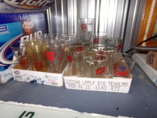 2 BOXES SCHILITZ BEER GLASSES ALL SIZES