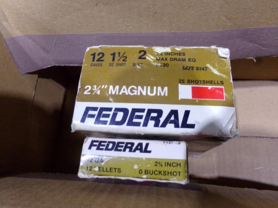 FEDERAL 12 GAUGE #2 LEAD AND 12 GAUGE 0 BUCK SHOT