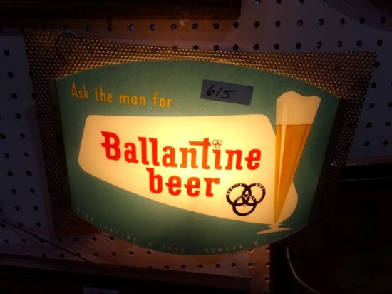 LIGHTED BALLANTINE BEER SIGN 9 X 13