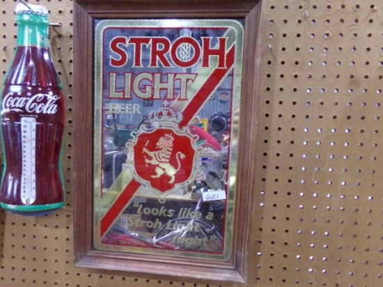 STROH LIGHT MIRRORED SIGN 21 X 14