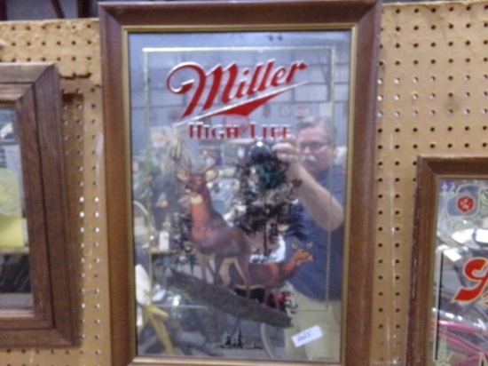 MILLER HIGH LIFE MIRRORED SIGN 24 X 14