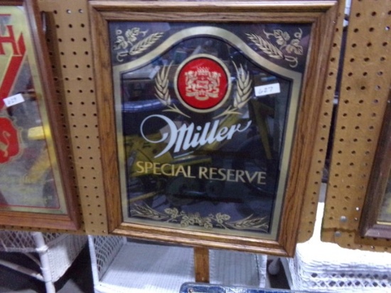 MILLER SPECIAL RESERVE MIRRORED SIGN 21 X 17