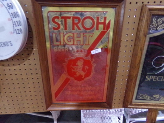 STROH LIGHT MIRRORED SIGN 21 X 14