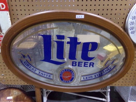 LITE BEER OVAL SIGN APPROXIMATELY 36 INCH ACROSS