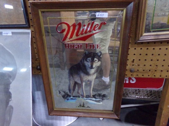 MILLER HIGH LIFE MIRRORED SIGN 22 X 14