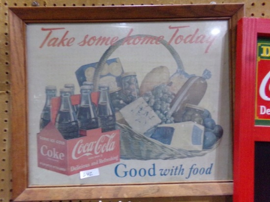 COCA COLA FRAMED POSTER 22 X 17