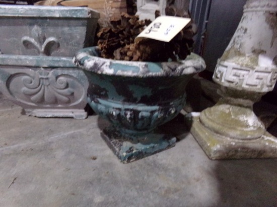CONCRETE PLANTER WITH GIANT PINE CONES