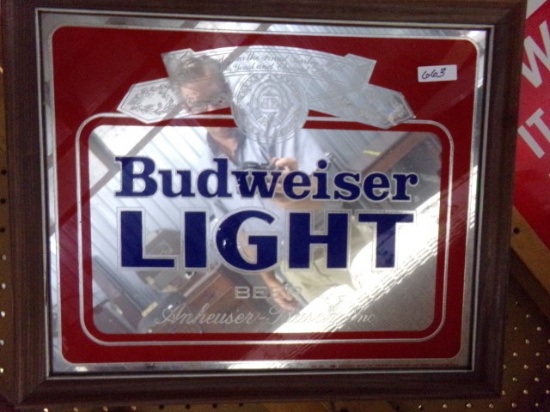 BUD LIGHT MIRRORED SIGN
