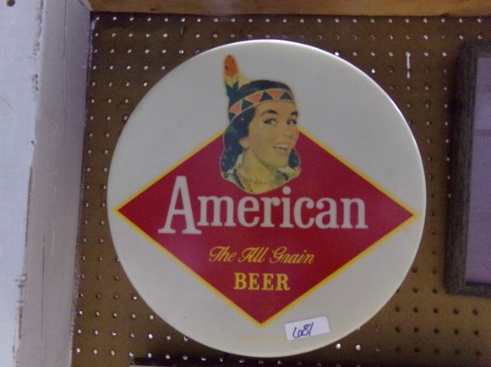 LIGHTED AMERICAN BEER SIGN