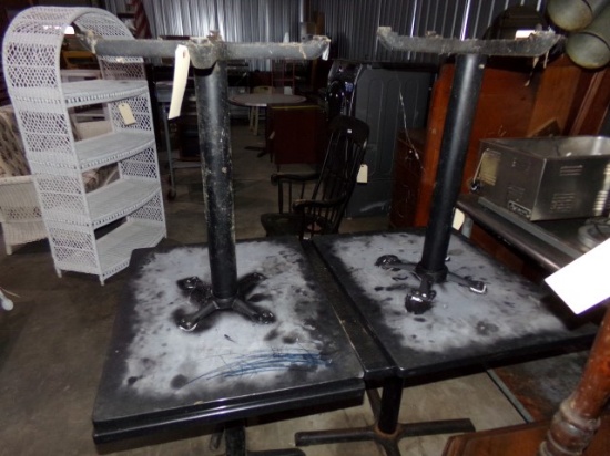 FOUR GRANITE TOP TWO TOP TABLES 30 X 24
