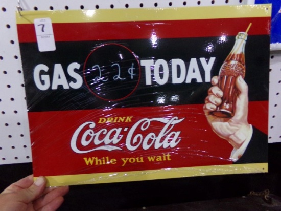 GAS PRICE SIGN COCA COLA 17 X 10