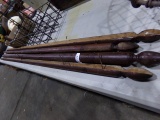 FOUR EARLY WOODEN CORNER MOLDINGS