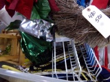 TOTE WITH CONTENTS OF WREATHS UMBRELLAS DECORATIVES AND MORE