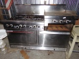 GARLAND 6 BURNER WITH 24 INCH GRIDDLE AND DBL OVEN ONE CASTER MISSING SHIPP