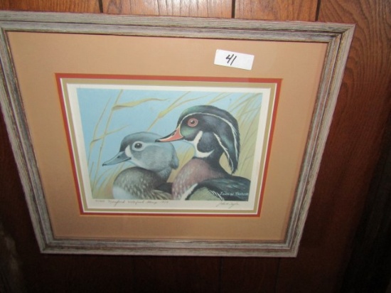 SIGNED AND NUMBERED MARYLAND WATERFOWL STAMP PRINT 1979 71/950 BY JOHN W TA