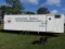 #401 1983 CONSTRUCTION SITE TRAILER 8 X 28 TANDEM AXLE DESK SHELVES LINOLEU