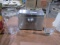PAIR OF LARGE CLEAR GLASS VASES AND STAINLESS STEEL BREAD BOX