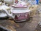 OLD ASIAN PINK LUSTER TEA POT WITH REPAIRS