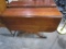 MAHOGANY DROP LEAF TABLE WITH EXTRA LEAVES BRASS CAP FEET 40 X 60 WITHOUT L