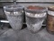 THREE LARGE FLOWER POTS WITH SEASHELL 22 INCH TALL X 16 INCH ACROSS