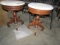 PAIR OF MARBLE TOP PLANT STANDS