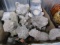 BOX WITH APPROX 7 MINIATURE CEMENT ANIMALS FROGS PIGS SQUIRRELS AND MORE