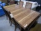 MID CENTURY VENEER TOP WITH SIX MATCHING CHAIRS
