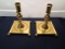 HEAVY BRASS CANDLE STICK HOLDER WITH PAW FEET 7 INCH TALL