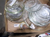 LOT OF CLEAR GLASS SERVING PIECES