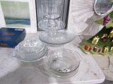 LARGE LOT CLEAR GLASS PEDESTAL CAKE DISHES CANDY DISHES PIE PLATES AND MORE