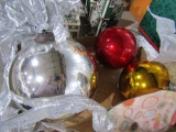 BOX OF VERY LARGE CHRISTMAS ORNAMENTS