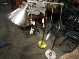 TWO FLOOR LAMPS INDUSTRIAL STYLE ALUMINUM AND BRASS