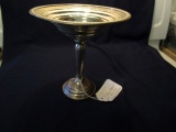 7 INCH STERLING PEDESTAL DISH 8.28 T OZ WEIGHTED BASE DENTED