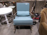 TWO OVER SIZED ARM CHAIR ROCKERS WITH UPHOLSTERED SEATS AND BACKS