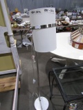 CONTEMPORARY STYLE MARBLE AND POLISHED ALUMINUM FLOOR LAMP