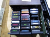 CABINET FULL OF ATARI GAMES INCLUDING ASTEROIDS GOLF SPACE CAVERN ET AND MO