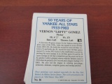 50 YEARS OF YANKEE ALL STARS 1933-1983